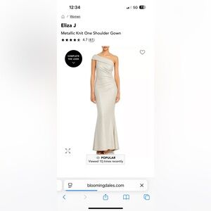 Eliza J Strapless Champagne Mother of Bride Dress